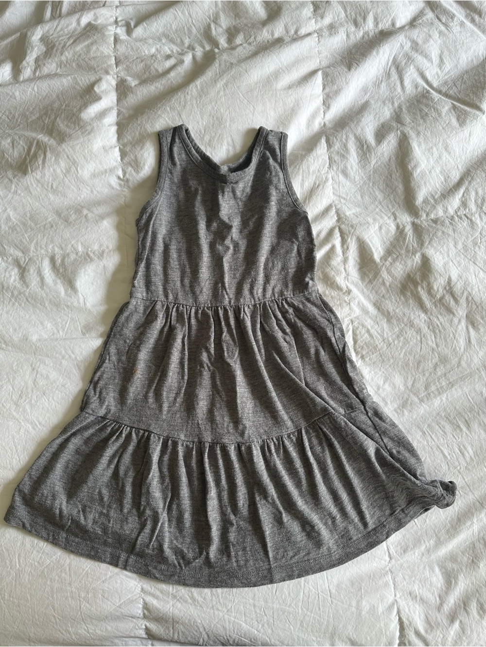Old Navy Gray Sleeveless Tiered Cotton Dress